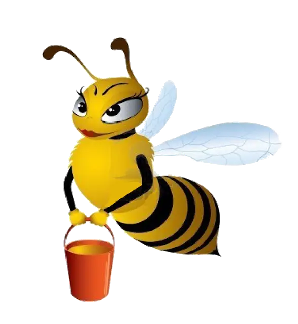 Cute Cartoon Bee Carrying Honey Bucket