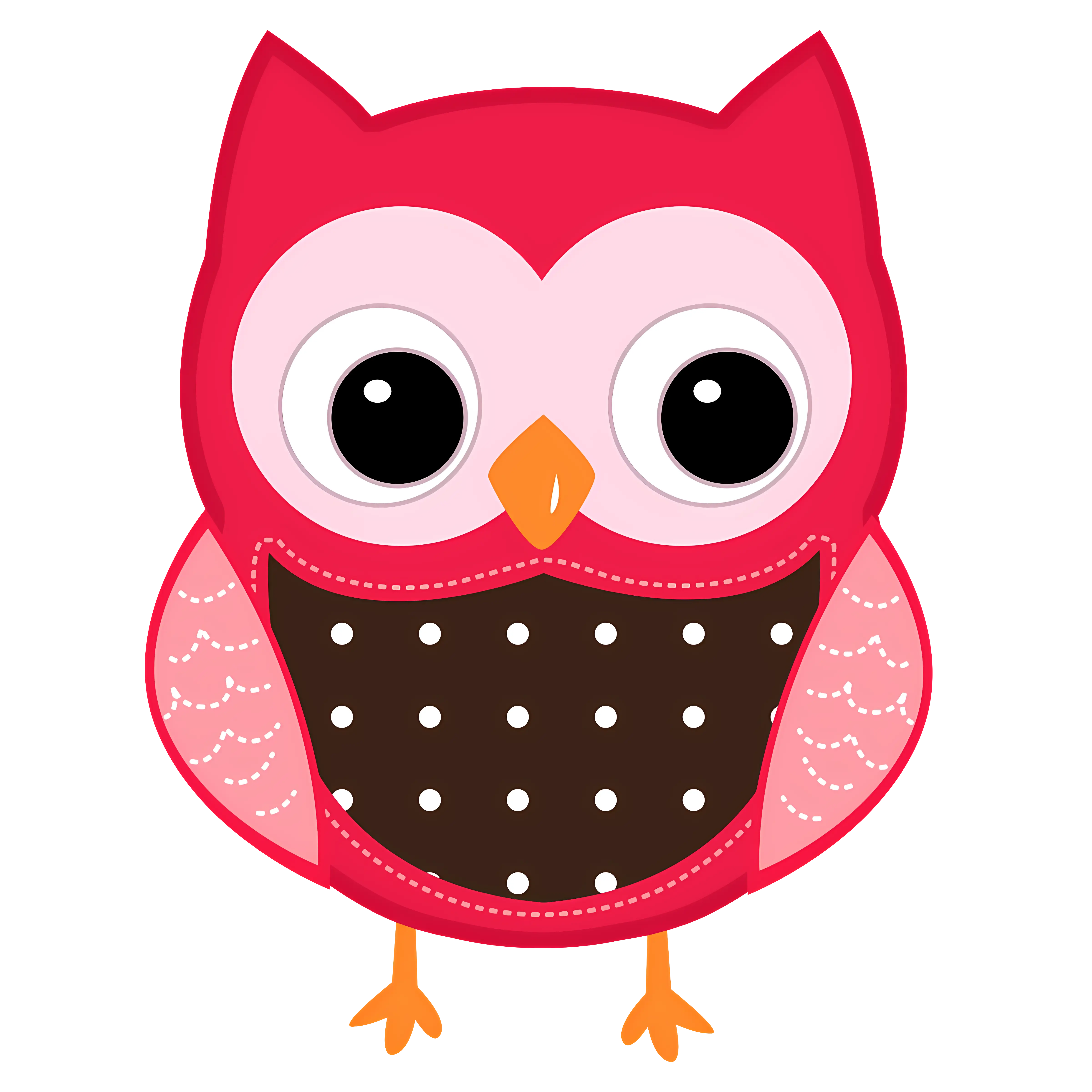 Adorable Pink Cartoon Owl Illustration