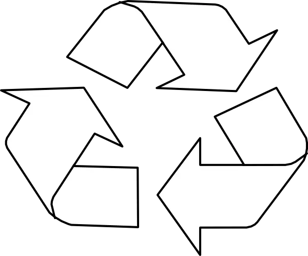 Black Line Recycle Symbol for Eco Awareness