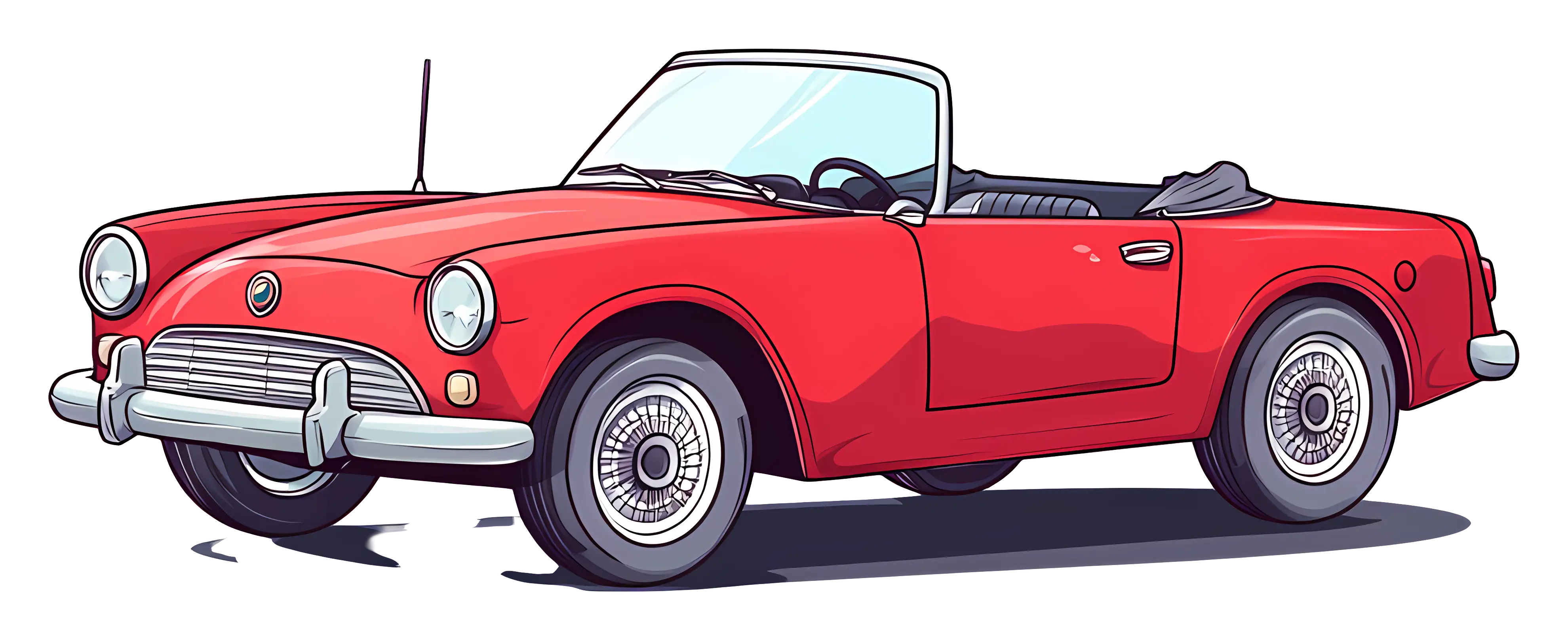 Red Convertible Classic Car Design