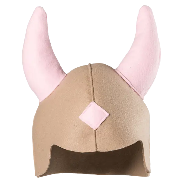 Brown Viking Hat with Pink Horns