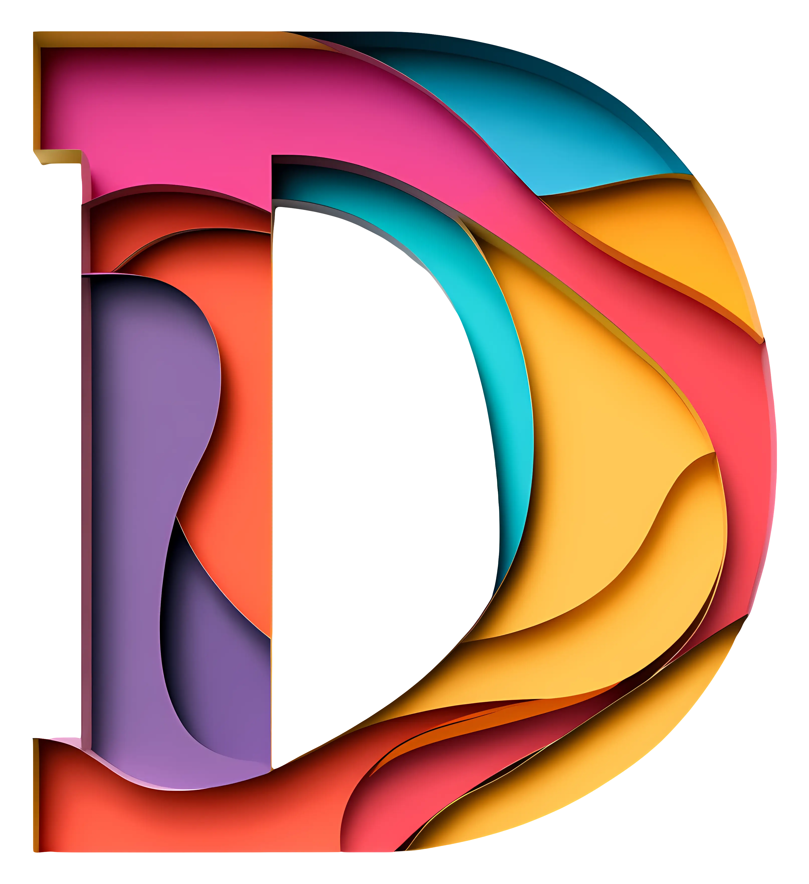 Colorful Letter D Design