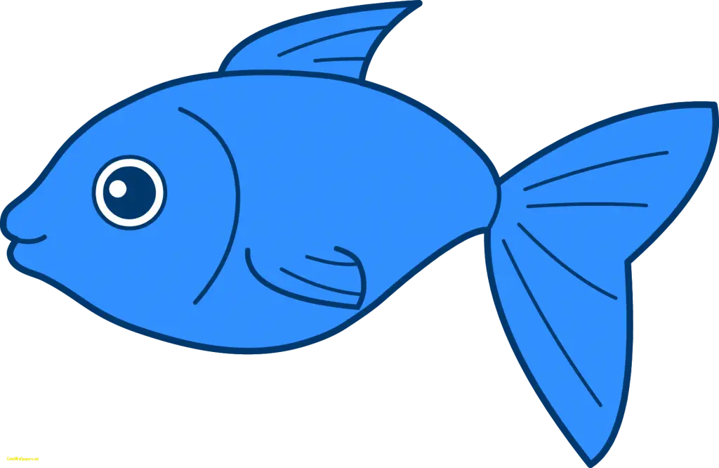 Blue Cartoon Fish Illustration