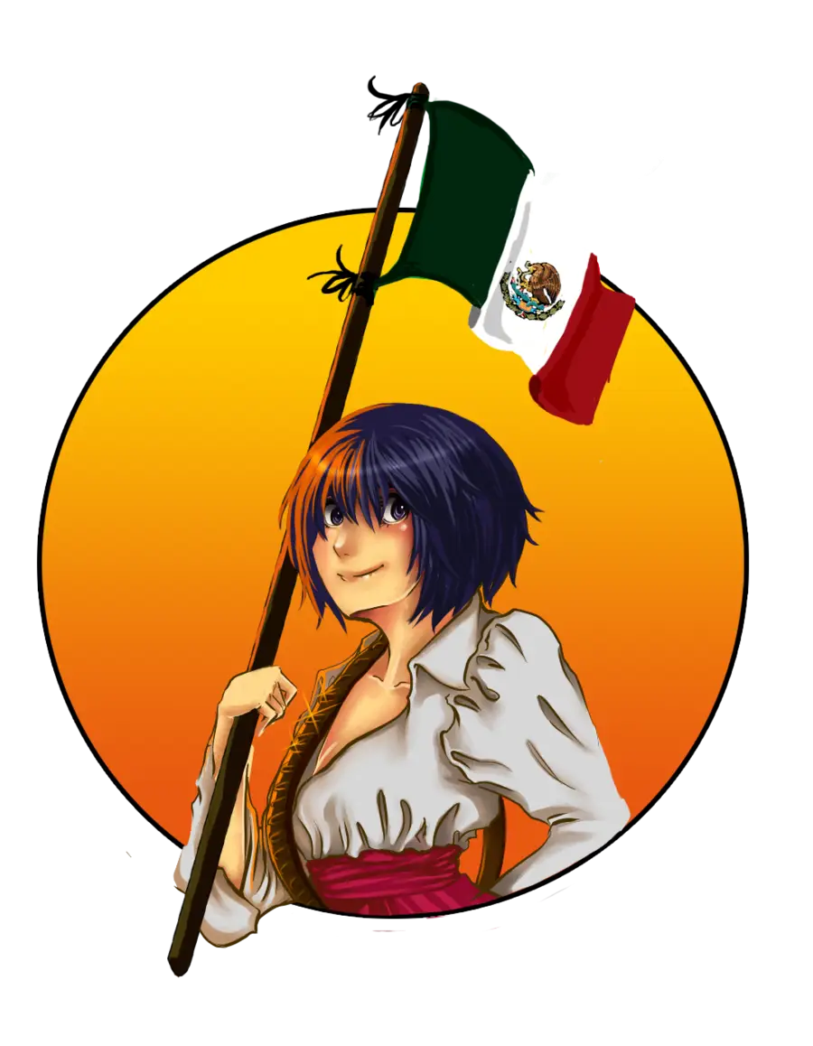 Girl Holding Mexican Flag