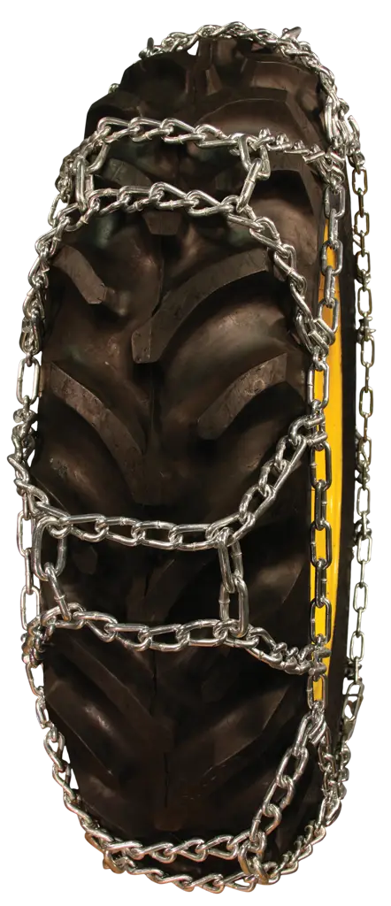 Tire with Chains for Winter Traction