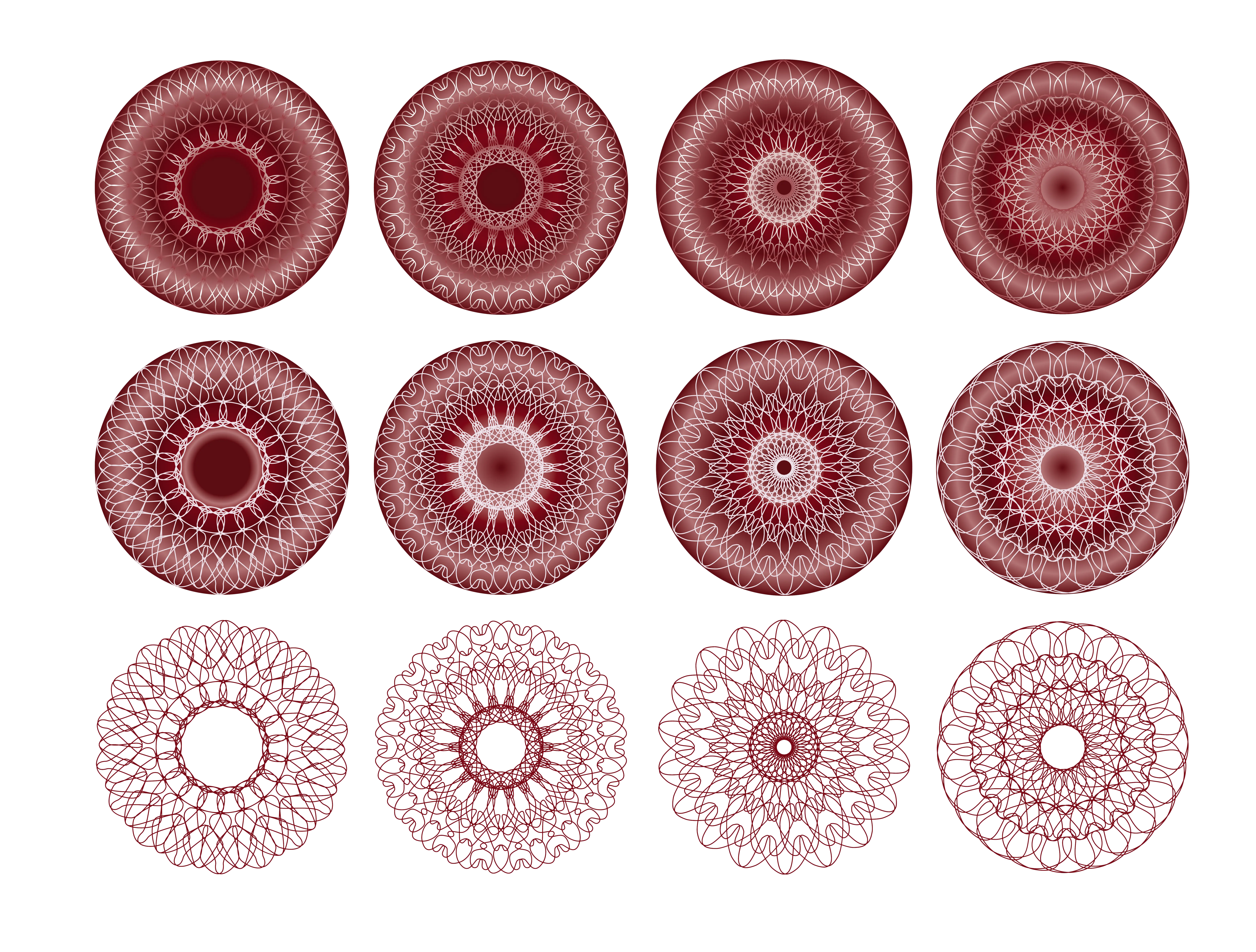 Red Mandala Patterns Collection