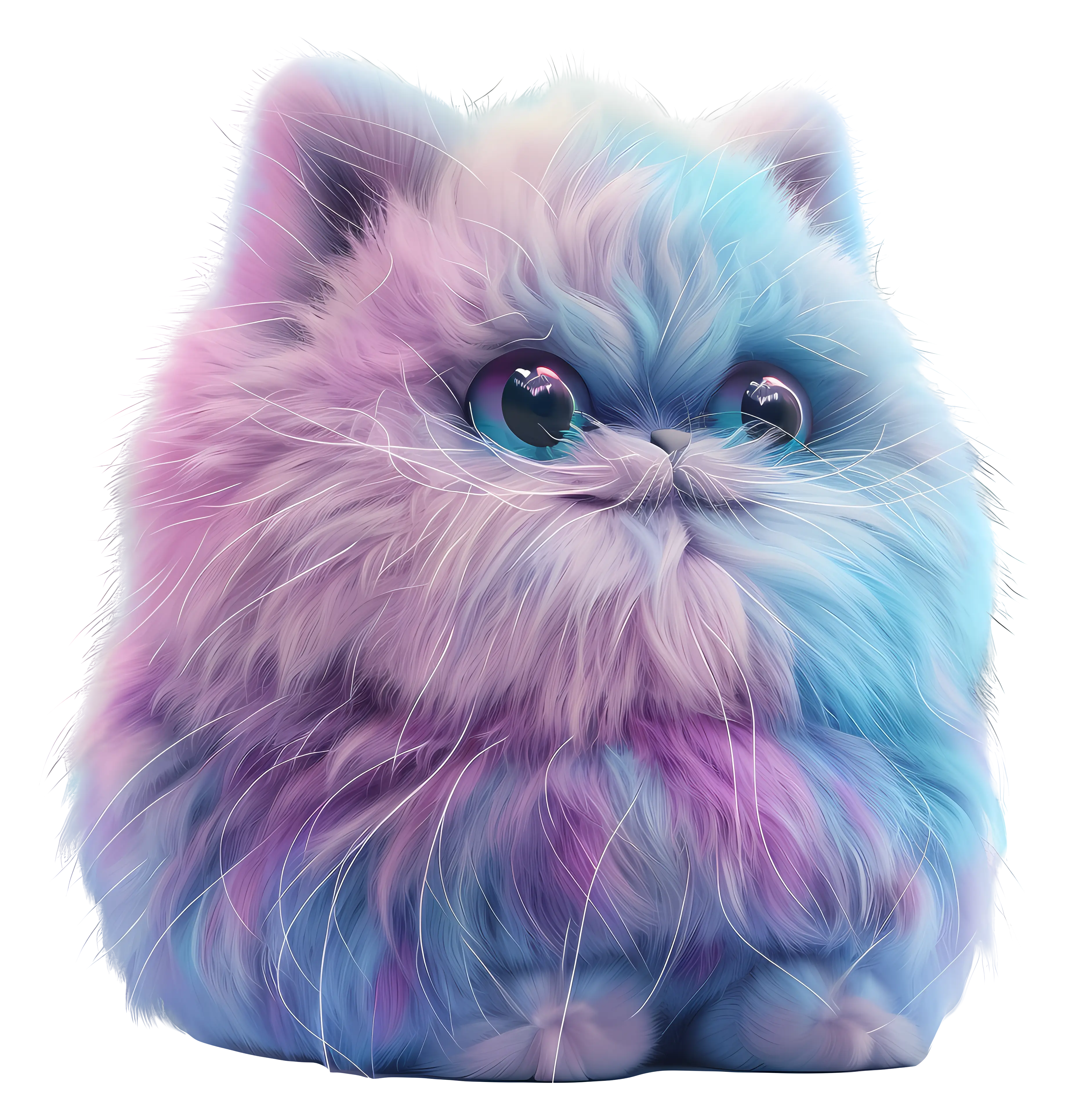 Fluffy Multicolored Cat