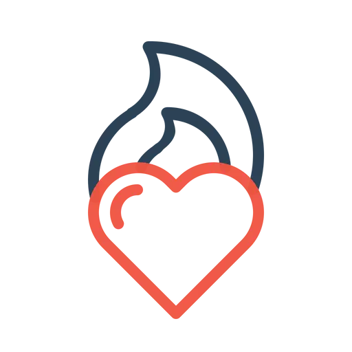 Heart and Flame Symbol of Love and Passion