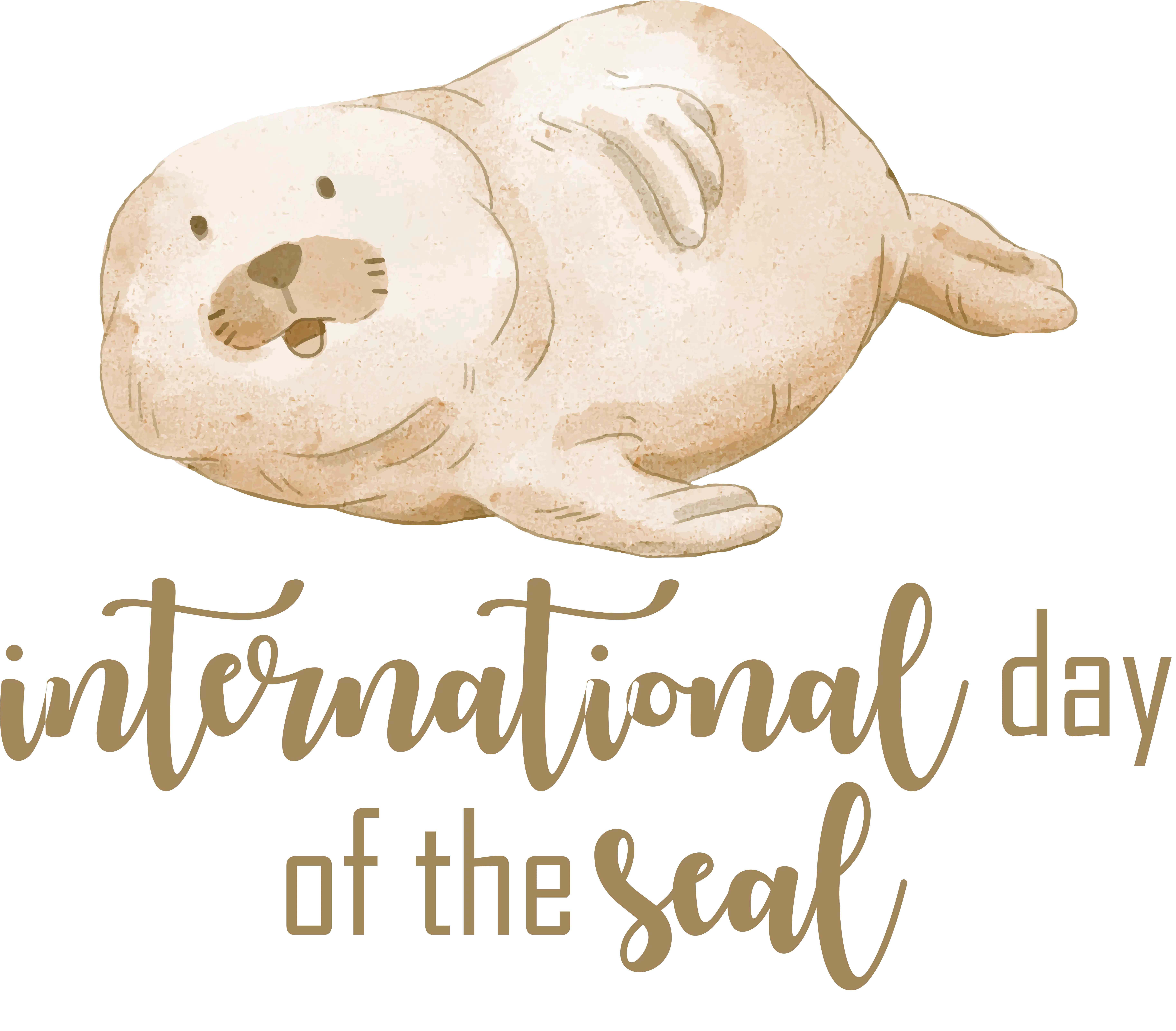 Charming Beige Seal for International Day of the Seal