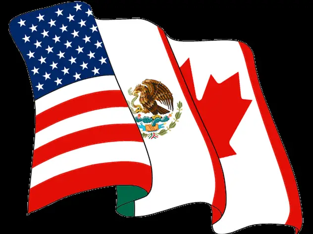 Flags of USA, Mexico, and Canada