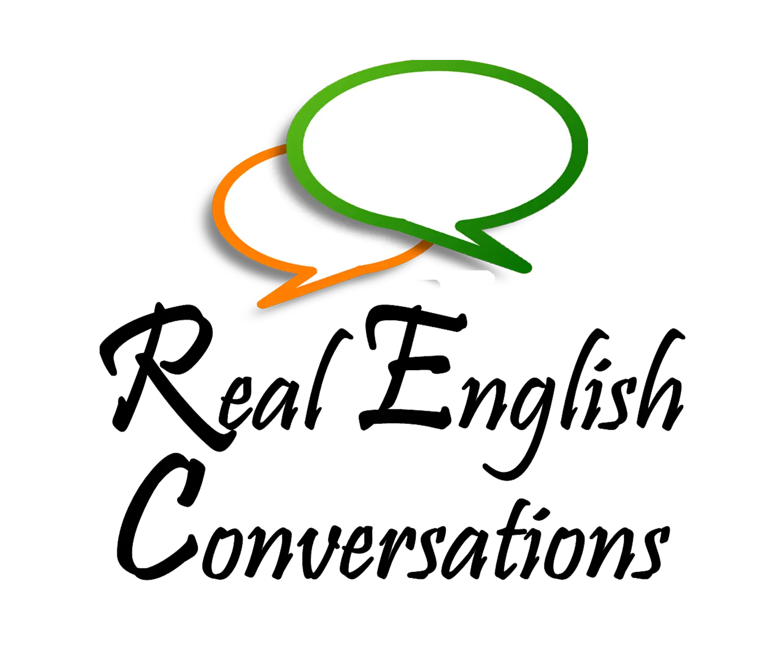 Real English Conversations Logo with Speech Bubbles