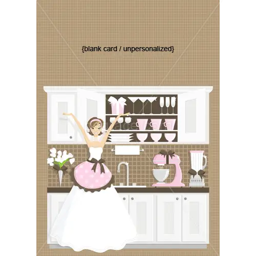 Bride in a Kitchen Illustration