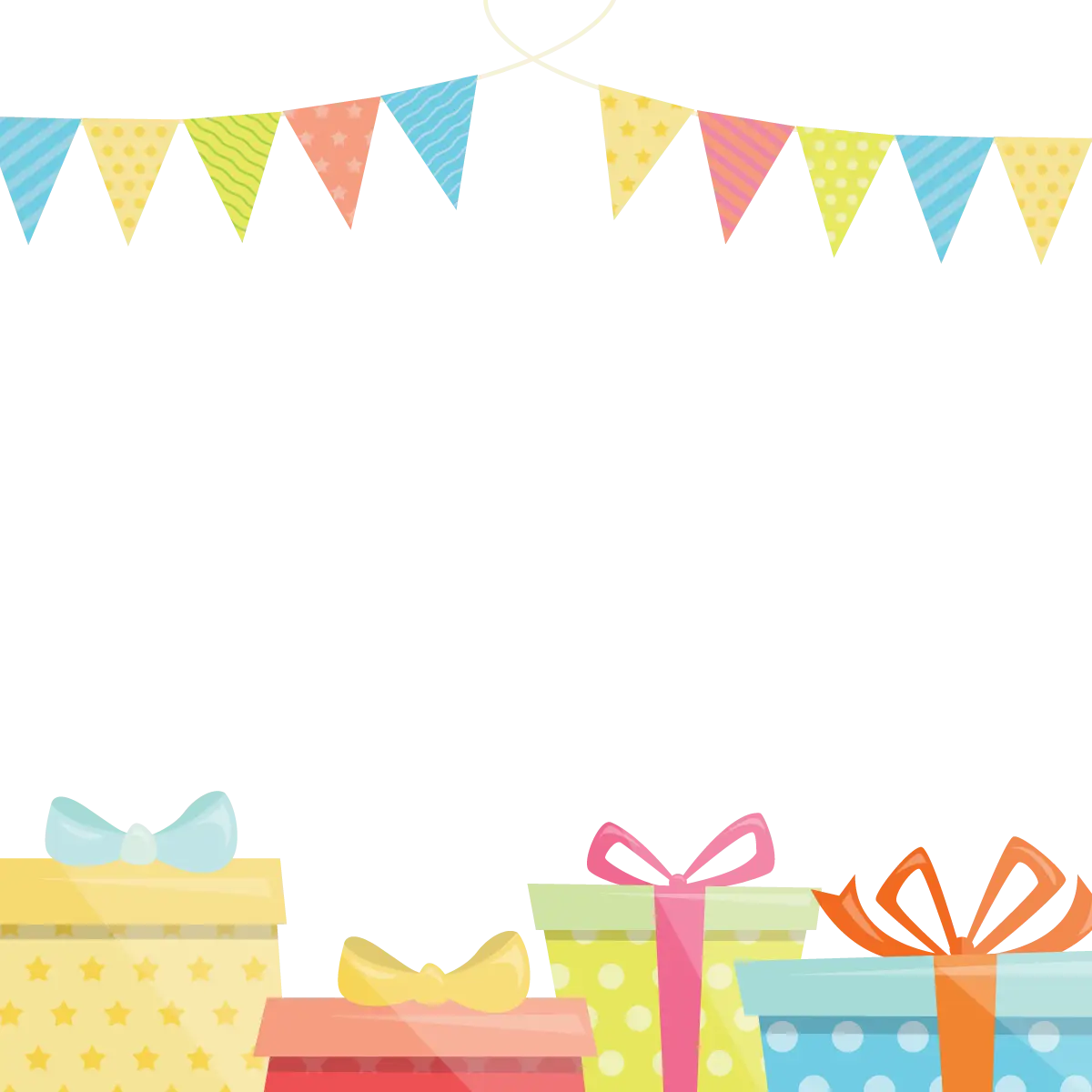 Colorful Gift Boxes and Banners