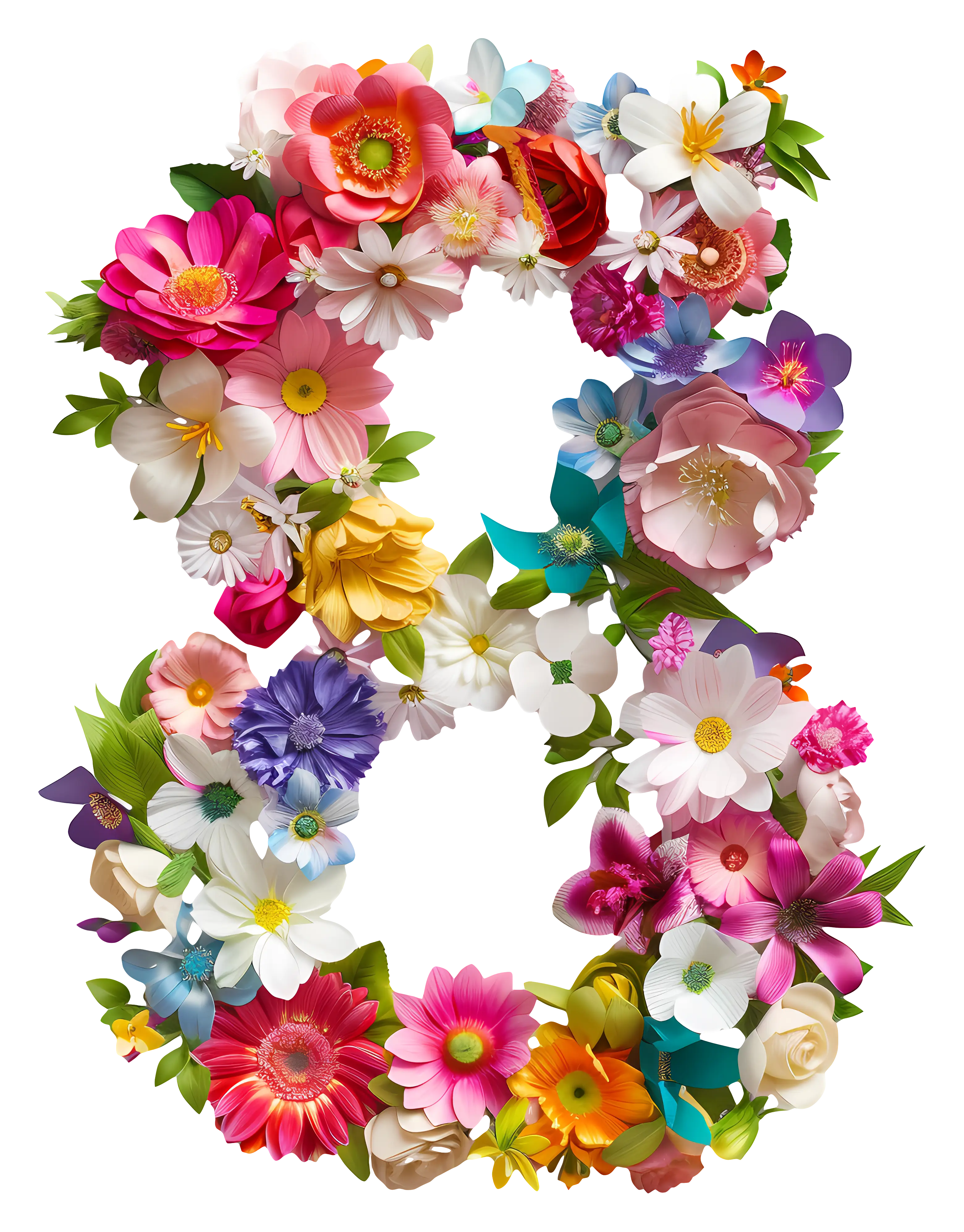 Beautiful Floral Number Eight Design