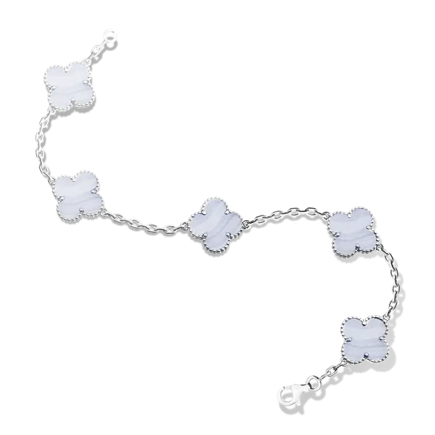 Delicate Bracelet with Floral Charms Design