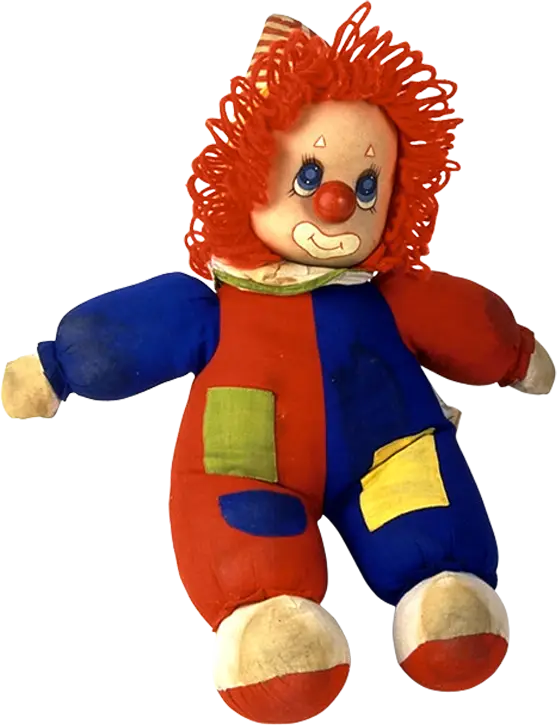 Colorful Clown Doll with Red Hair