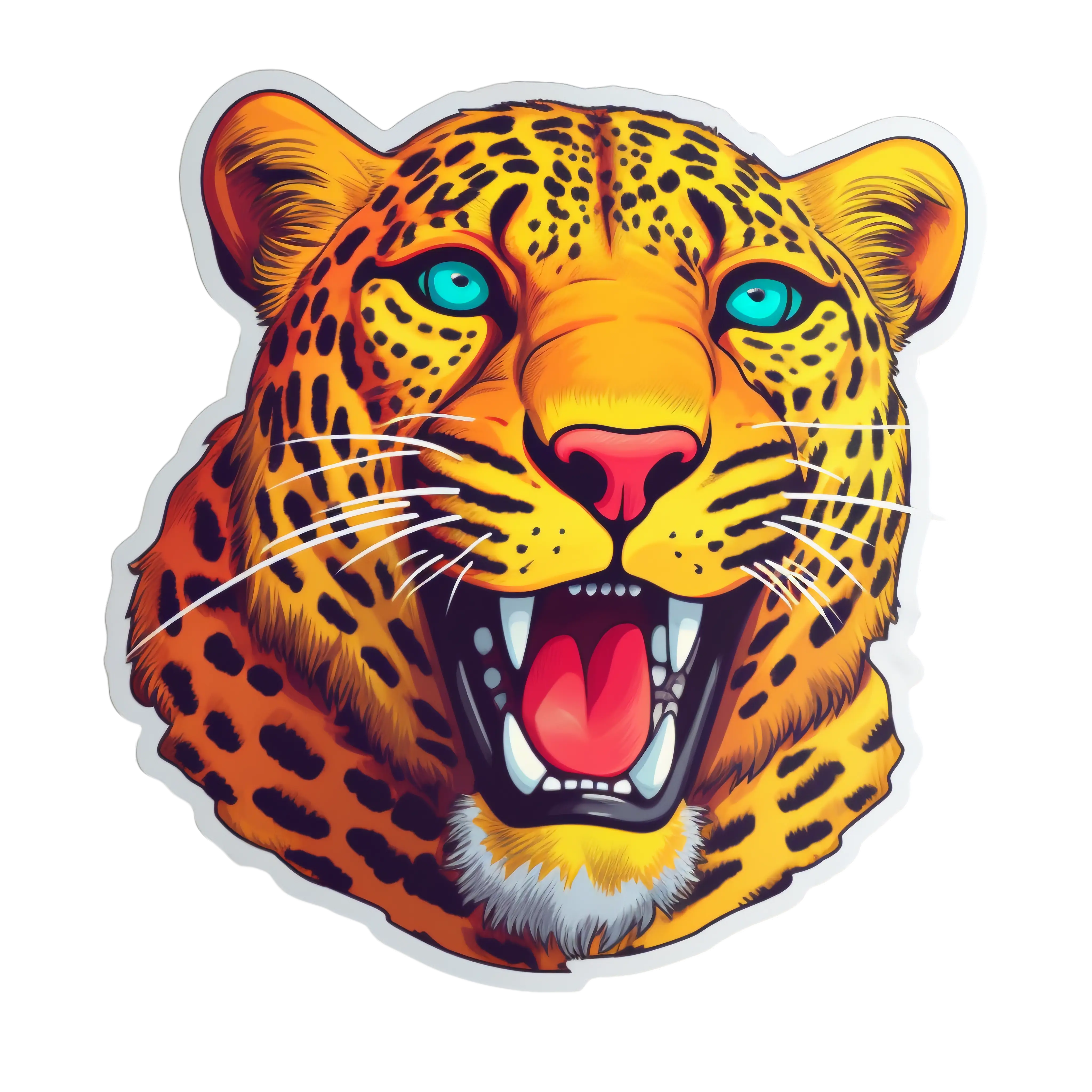 Fierce Leopard Head Illustration