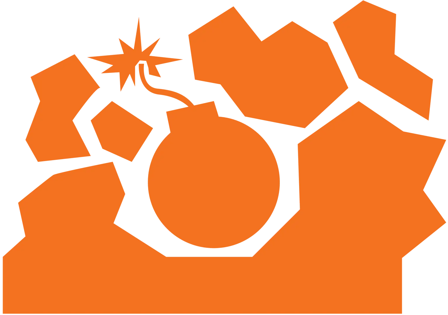 Orange Bomb Explosion Symbol