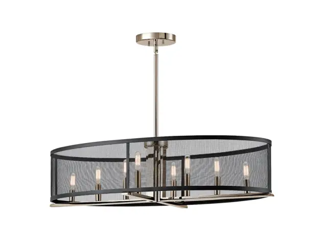 Black and Silver Modern Chandelier with Candlelight Bulbs