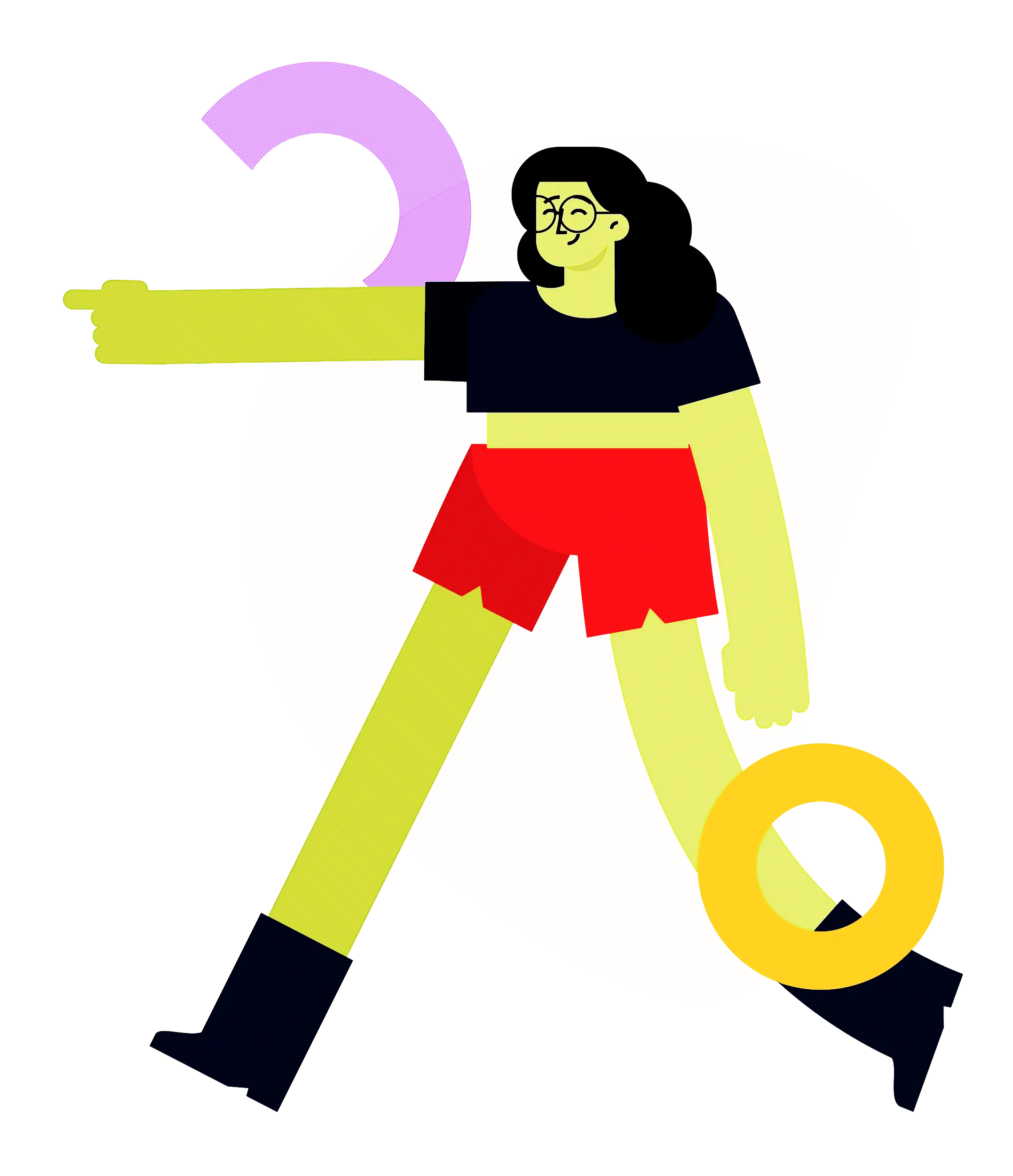 Cartoon Illustration of a Woman Walking