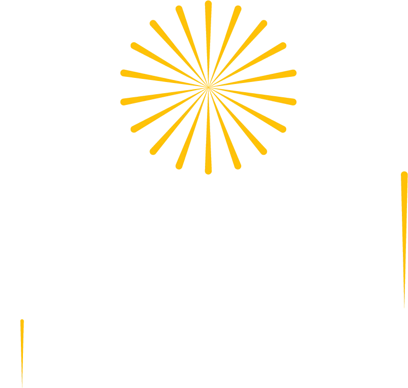 Yellow Fireworks Burst for Celebration