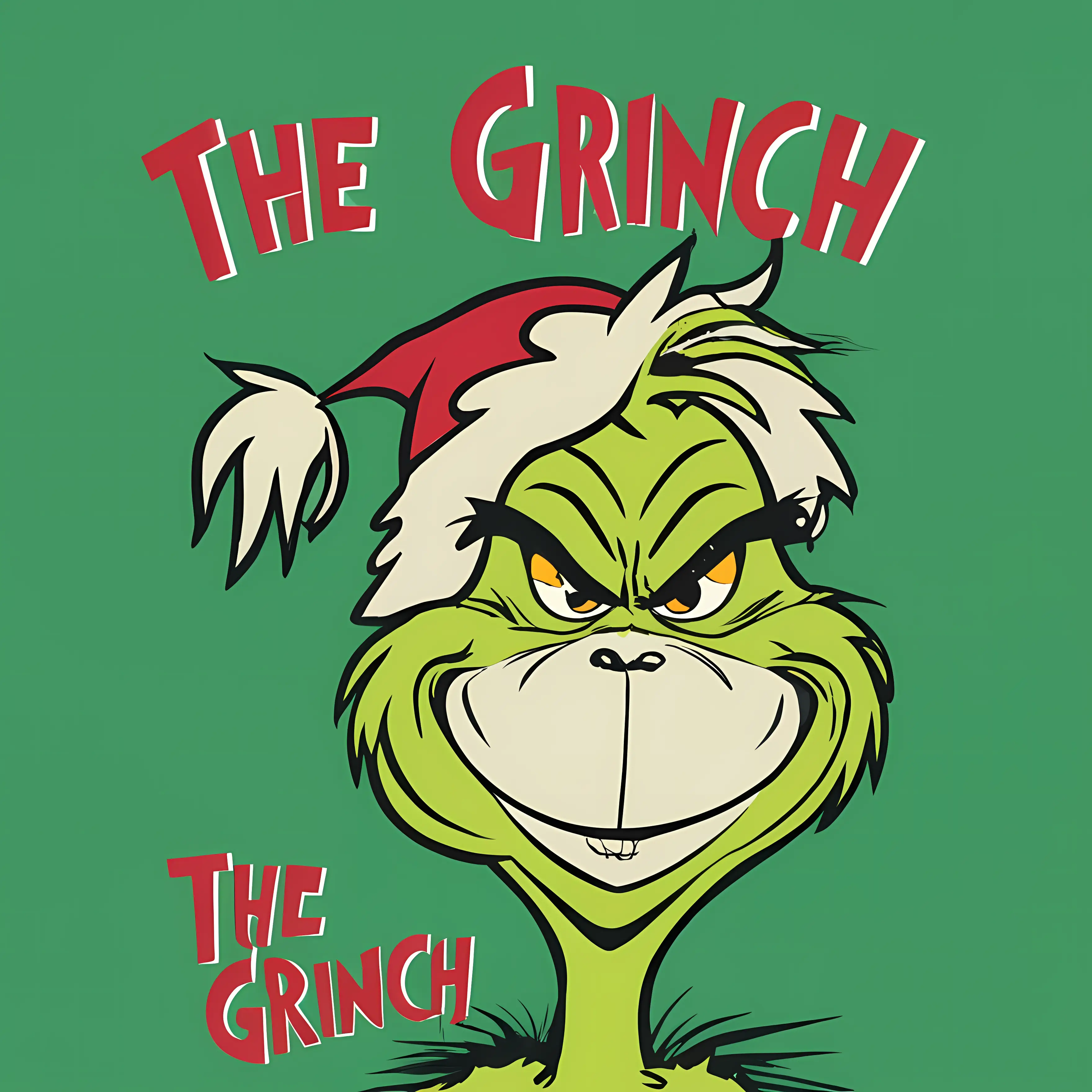 The Grinch Cartoon Character in Christmas Style
