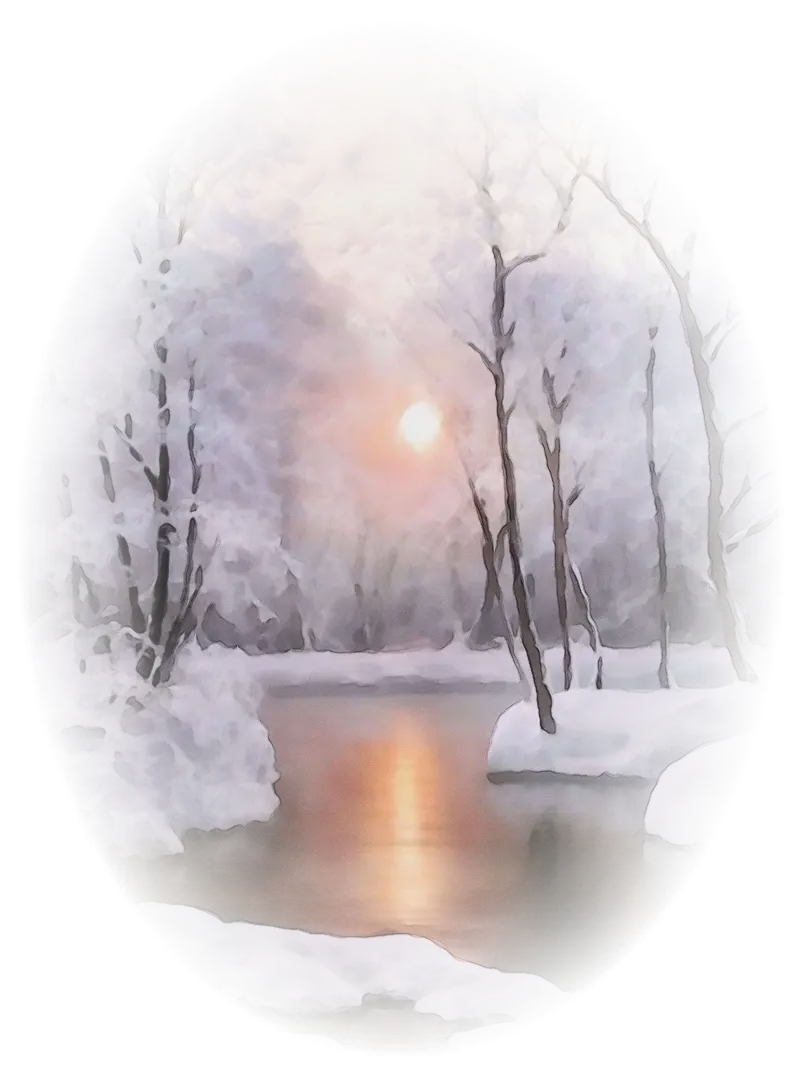 Winter Landscape with Sunset