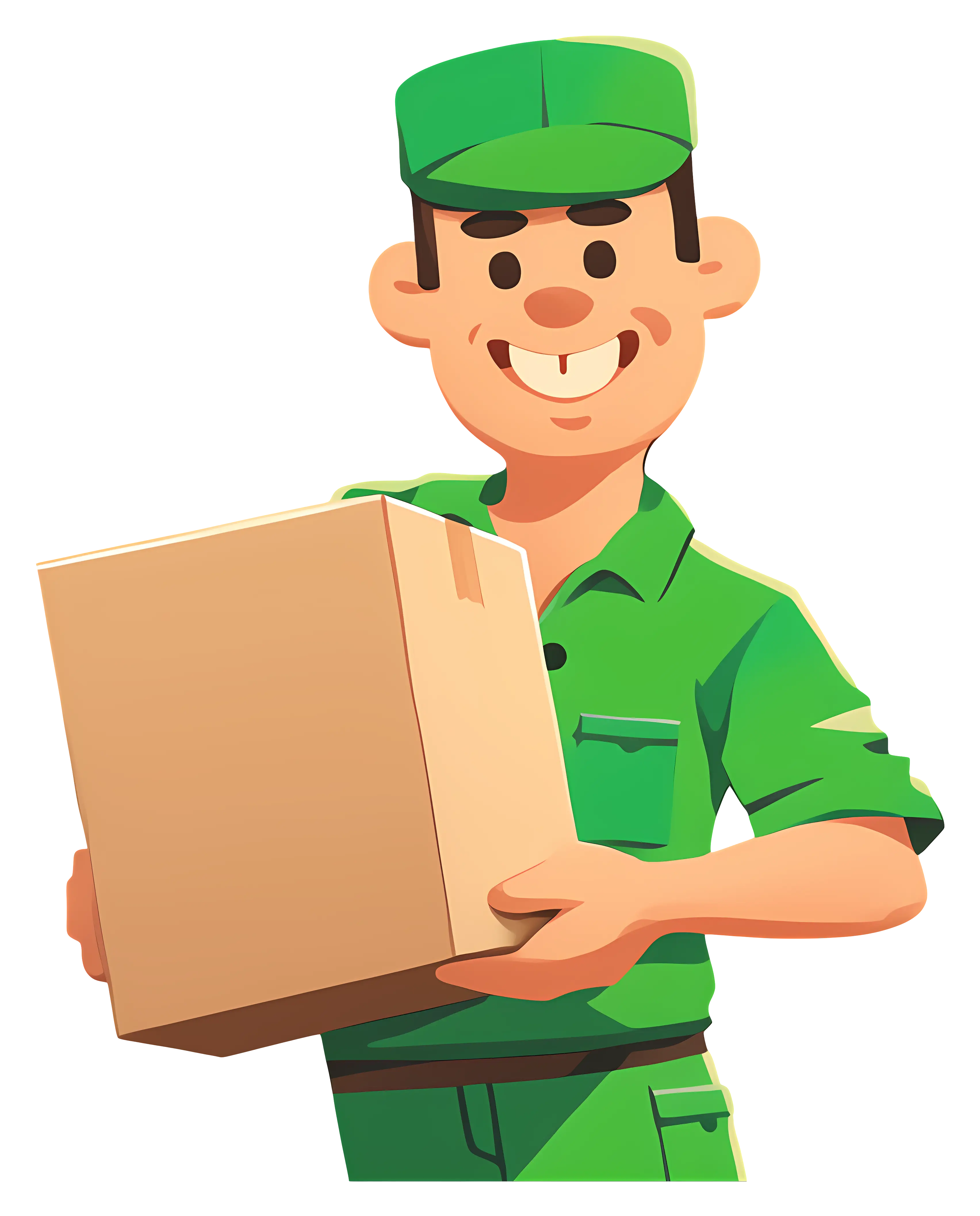 Smiling Delivery Person with Package