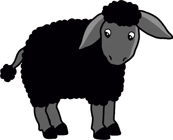 Adorable Black Sheep Cartoon