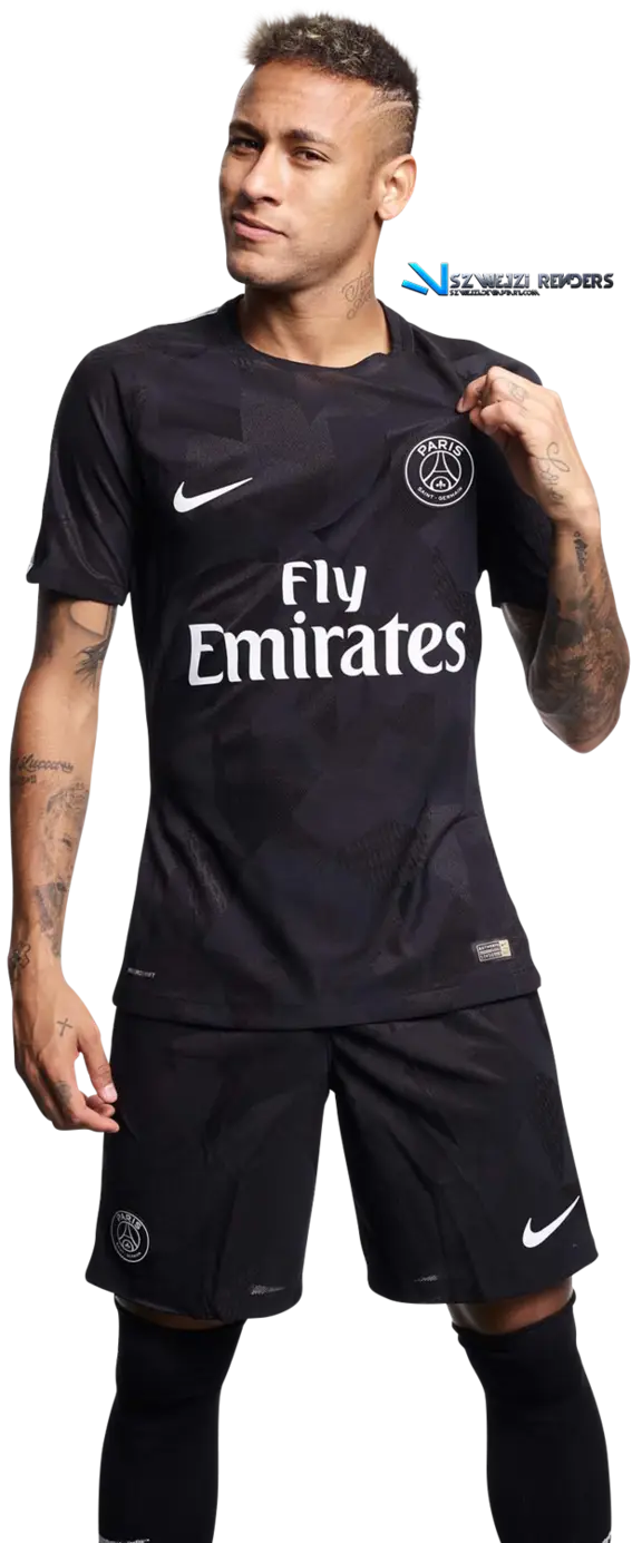 Soccer Player in Black Jersey Standing