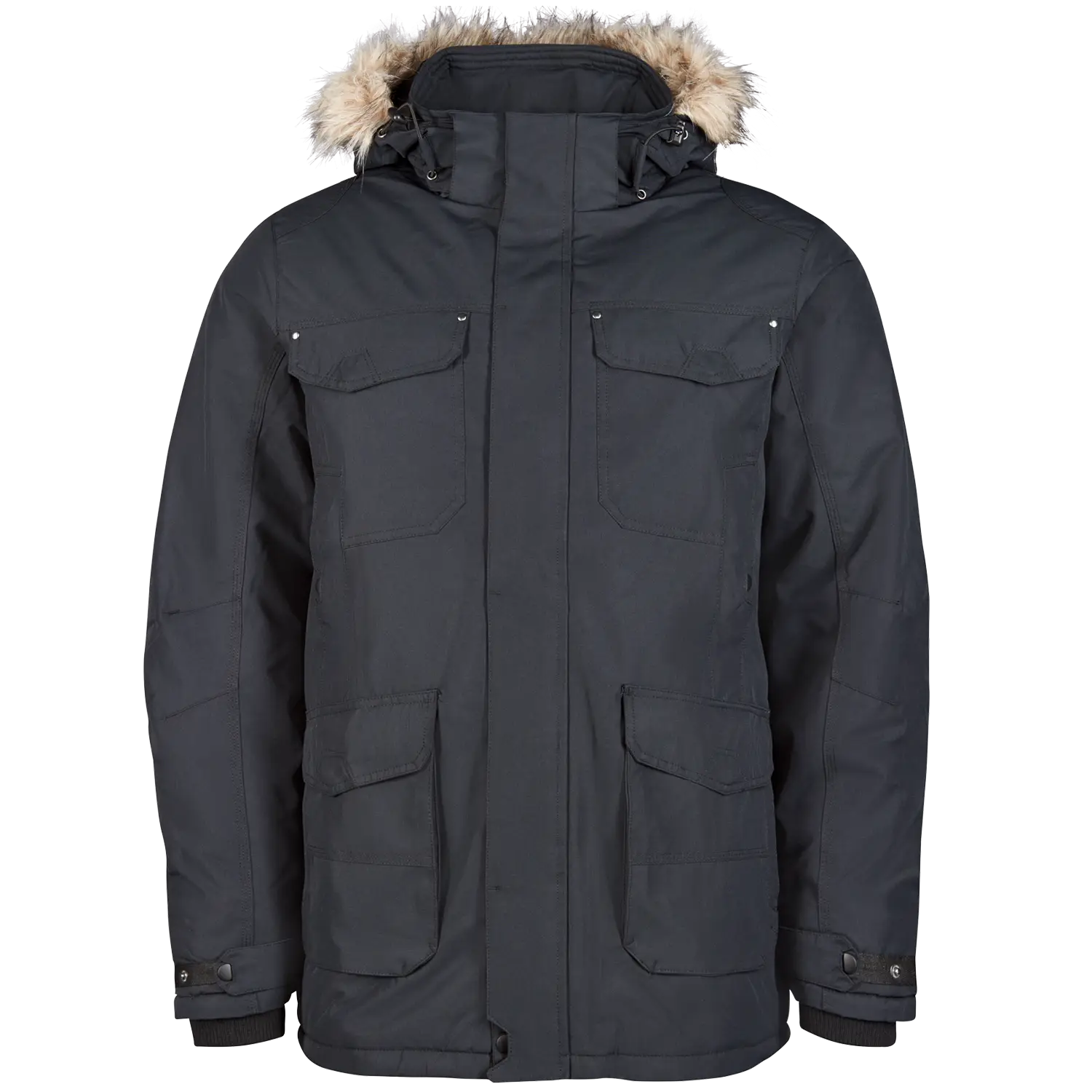Black Fur Hood Jacket for Winter