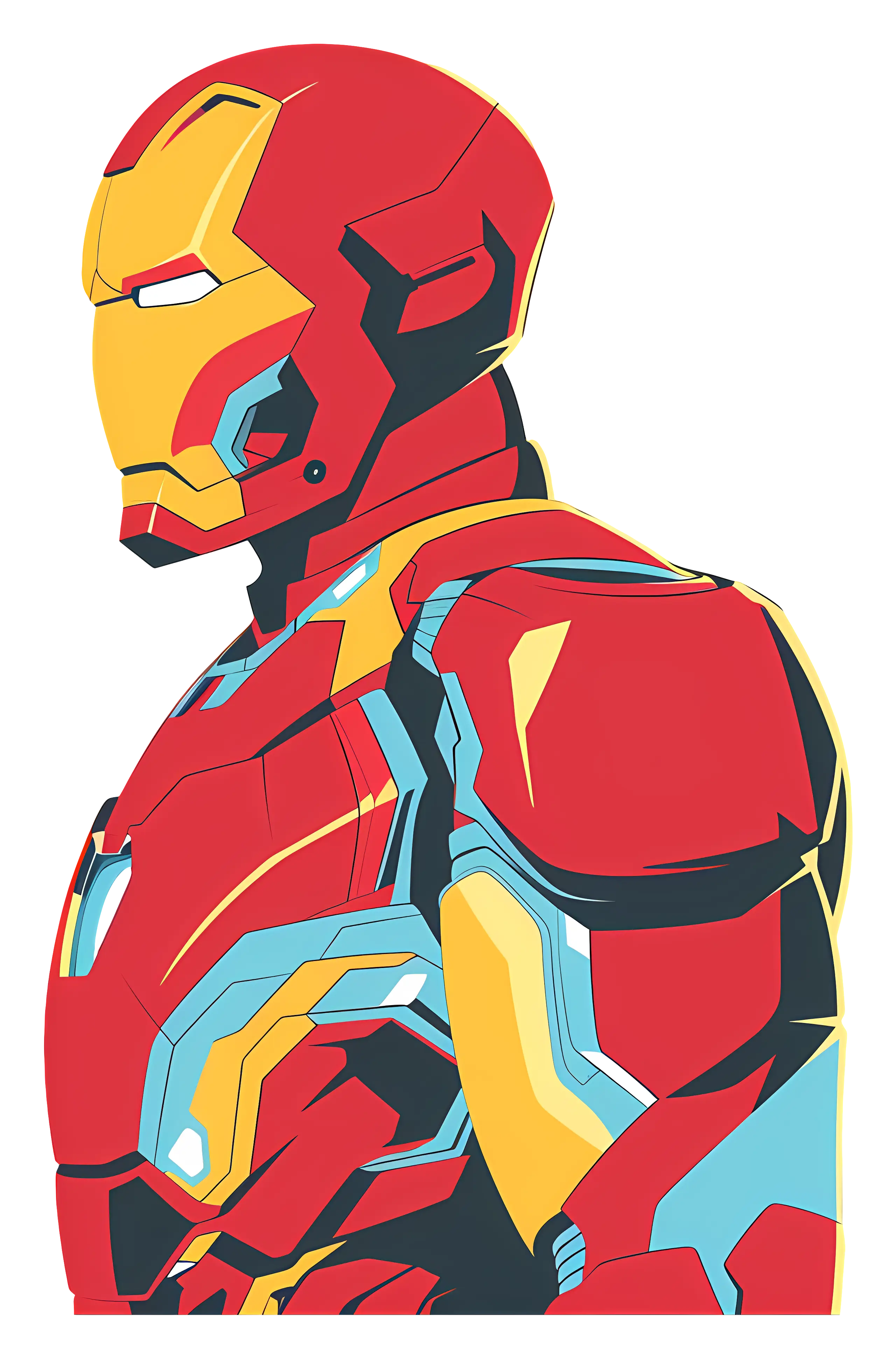 Red and Yellow Superhero Illustration