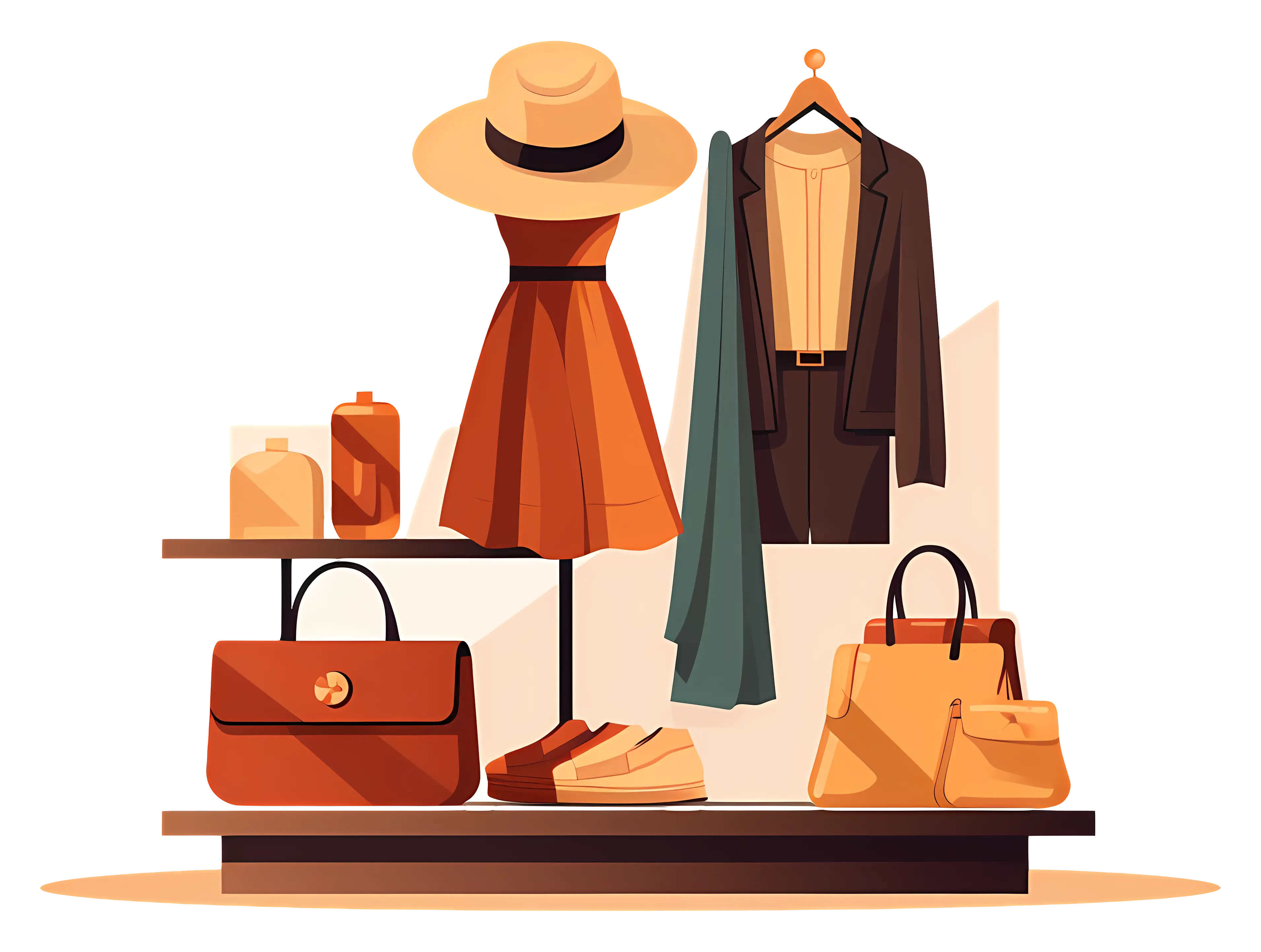 Fashion Clothing and Accessories Display
