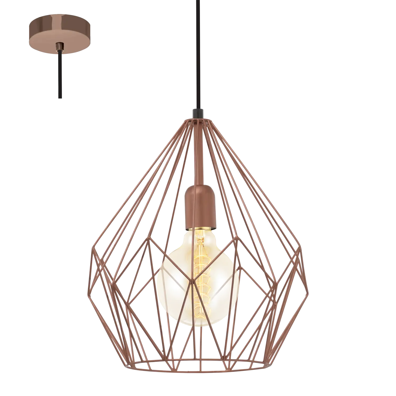 Geometric Hanging Wire Lamp