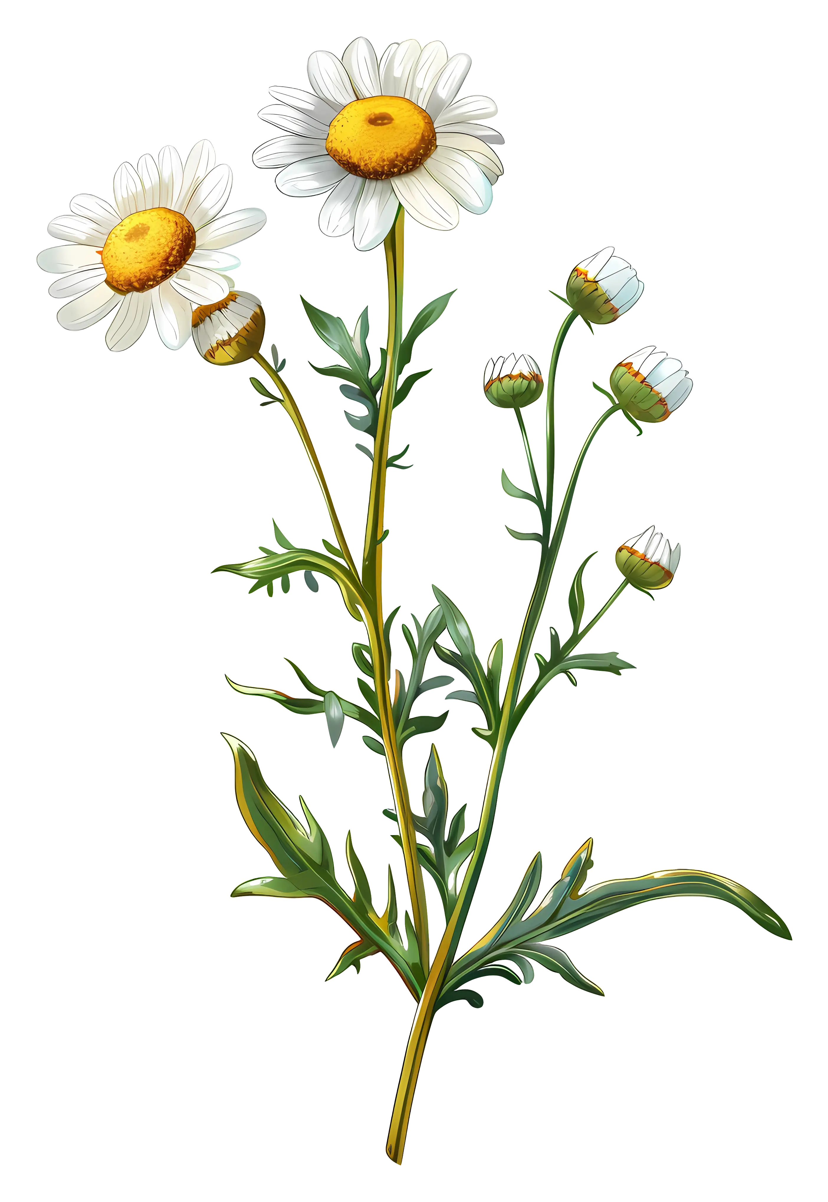 Daisy Flowers Botanical Illustration