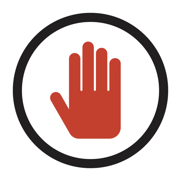 Red Stop Hand Symbol in Circle