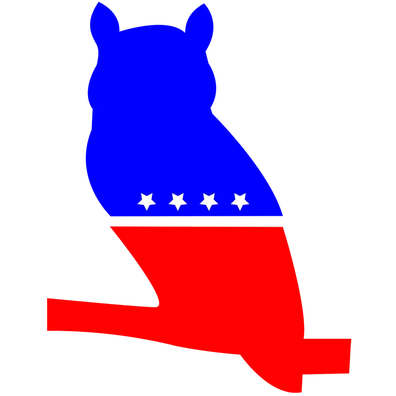 Patriotic Owl Logo with Star Details