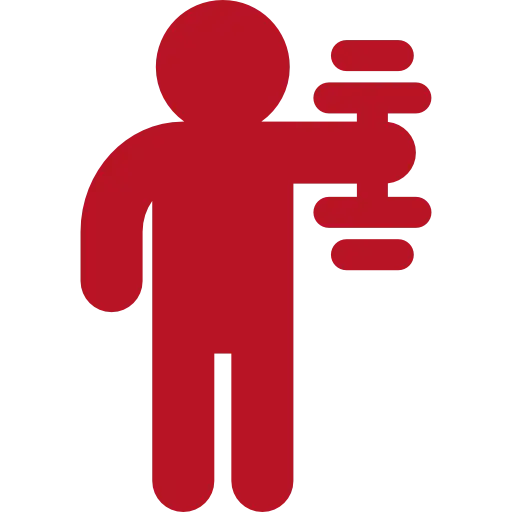 Red Person Icon with Arm Extended