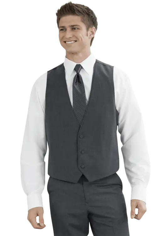 Man in Grey Vest and Tie for Formal Wear