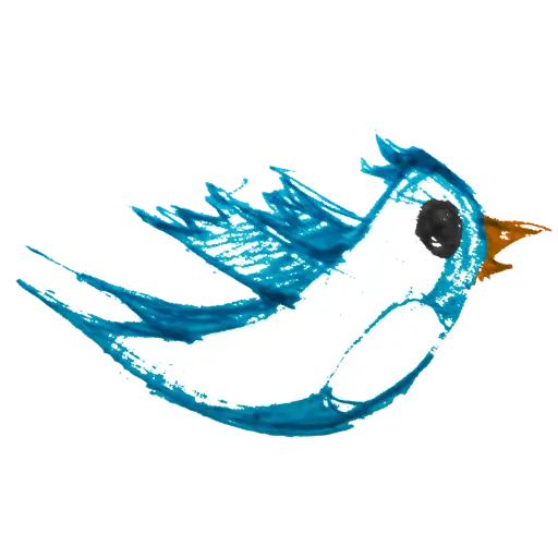 Abstract Blue Bird Drawing