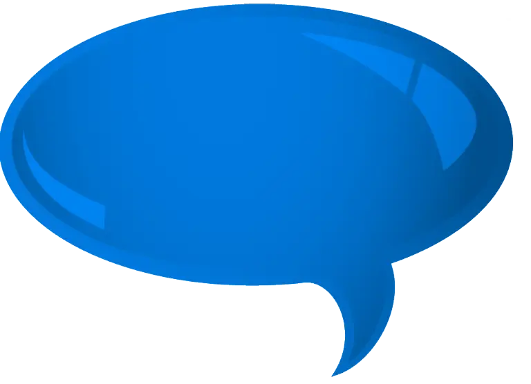 Blue Speech Bubble Icon for Communication