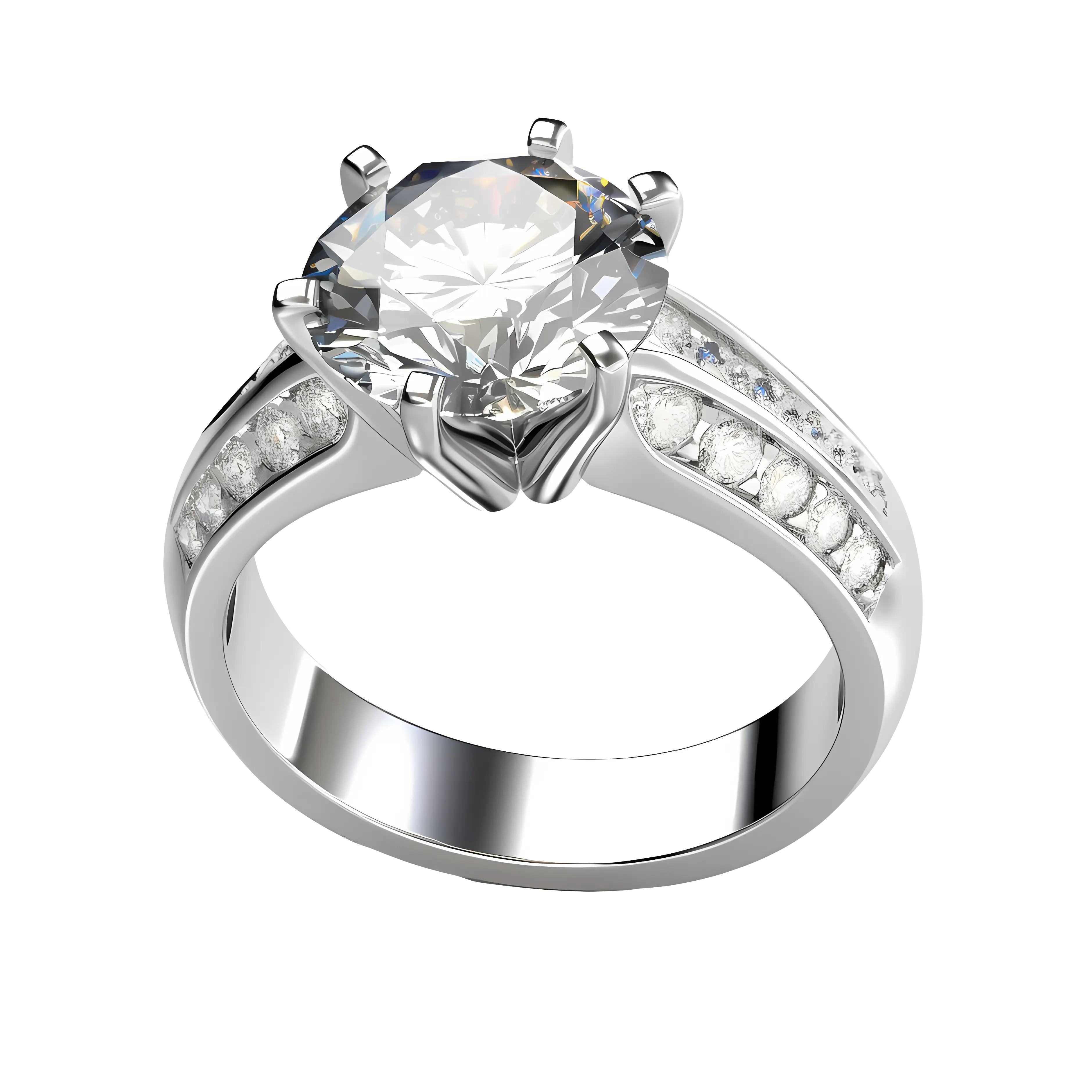 Shiny Diamond Engagement Ring
