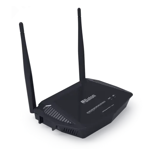 Black Wi-Fi Router with Antennas for Networking