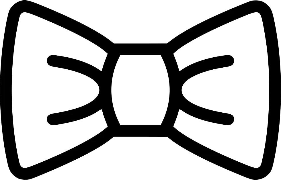 Minimalist Black Bowtie Outline Icon