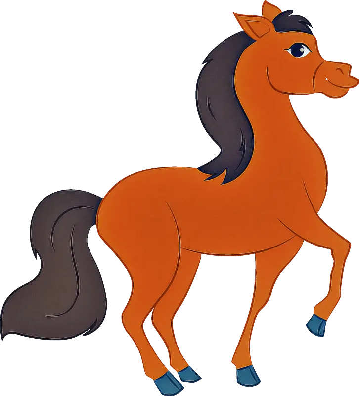 Cute Brown Cartoon Horse
