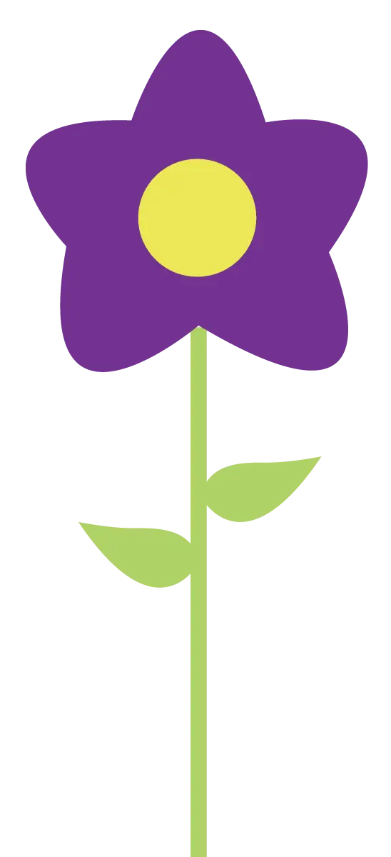 Cartoon Purple Flower Illustration