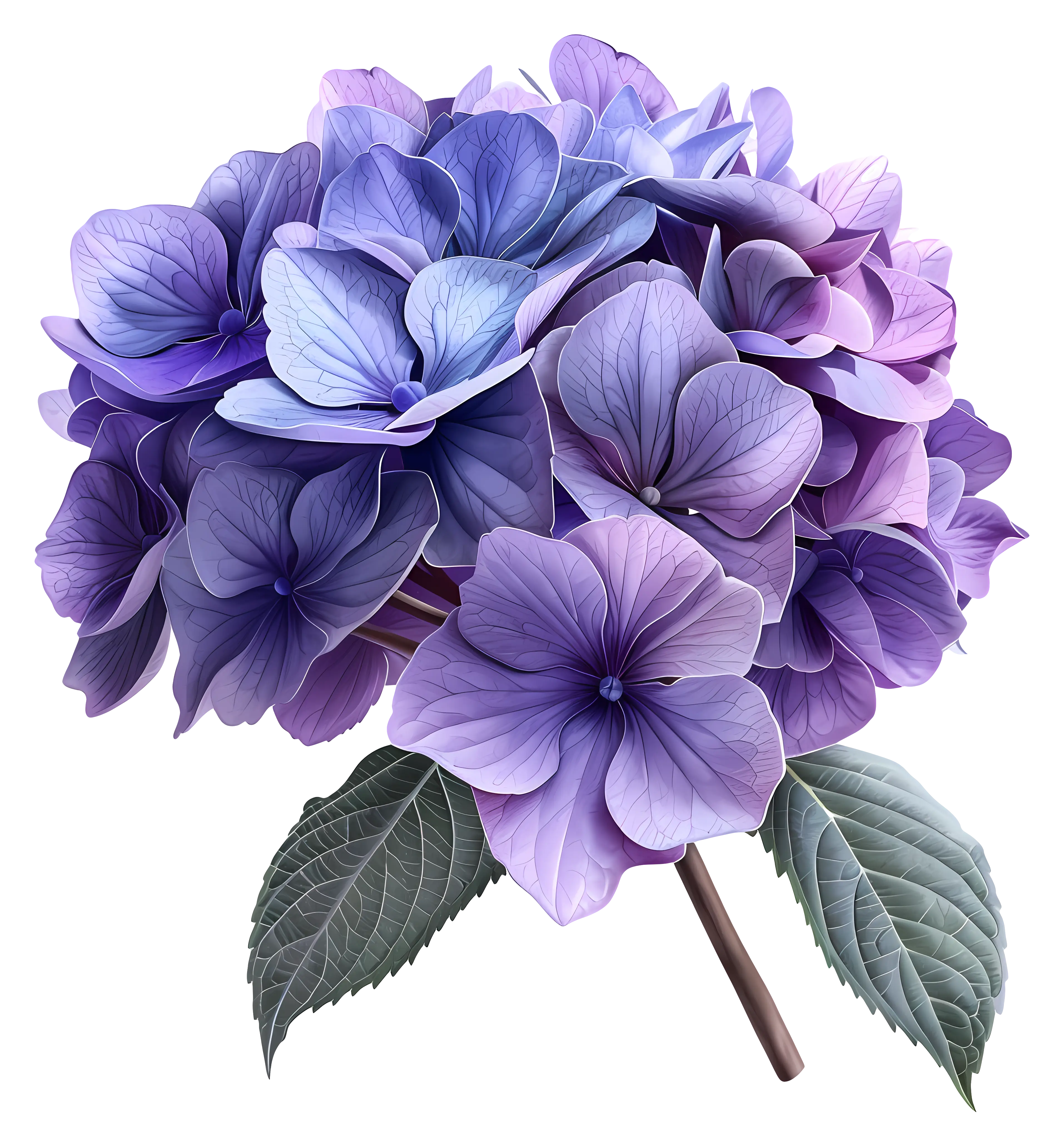 Beautiful Purple Hydrangea Cluster