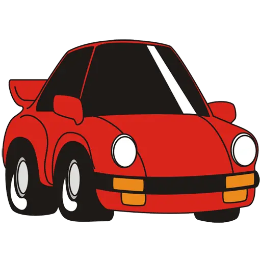 Red Cartoon Car Illustration