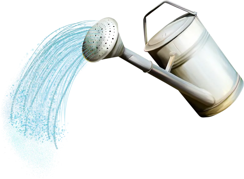 Watering Can with Flowing Water