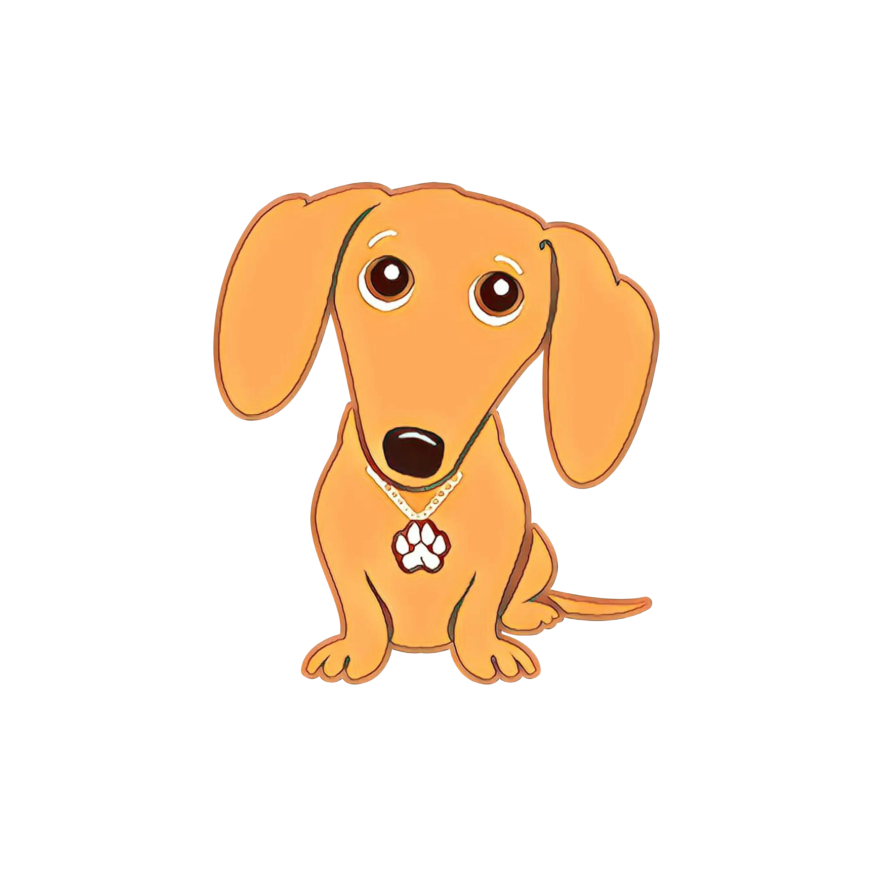 Cute Orange Dog Illustration with Curious Expression
